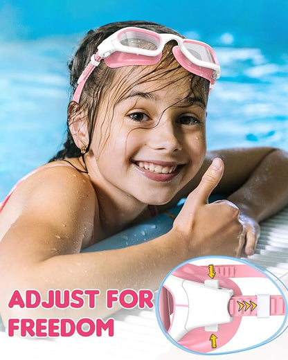 Kids Swim Goggles,Swimming Goggles for Kids 6-14, Anti-Fog UV Protection Pool Glasses for Boys Girls