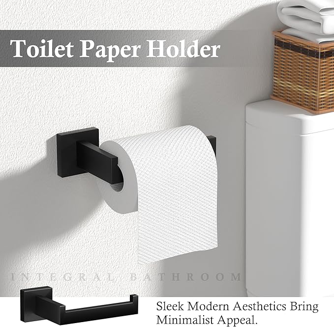 10-Pieces Matte Black Bathroom Accessories Set 23.6 Inch 304 Stainless