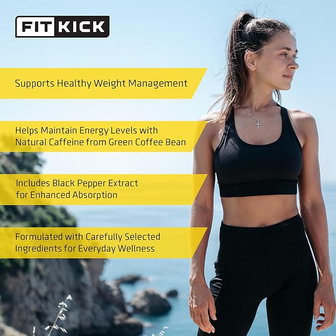 FITKICK CURB'D Capsules, Non-Prescription Over-Eating Control, Energy & Healthy Eating Support - 60 Count