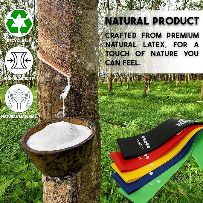 Exercise Resistance Bands for Working Out Set of 5 for Women and Men, Stretch Bands for Exercise, Physical Therapy, Arms Legs Workout, Stretching, Home Fitness