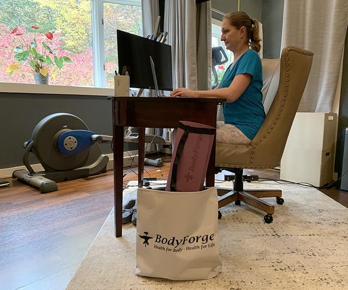 BodyForge Yoga Mat Thick Exercise Mat Thick 8mm TPE Eco-Friendly with Alignment Marks Non-Slip Extra Thick High-Density for Women and Men Workout Pilates