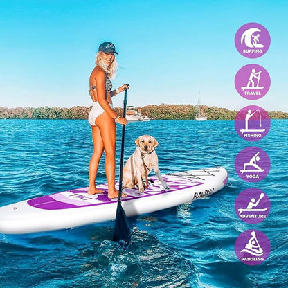 FunWater Inflatable Ultra-Light Stand Up Paddle Board for All Skill Levels with Premium SUP Paddleboard Accessories,Non-Slip Comfort Deck for Youth & Adults