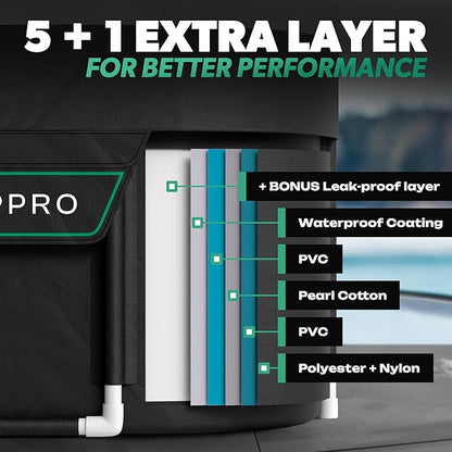 Ice Bath Tub XL - Exclusive Patented Anti-Leak Shield - Cold Plunge Tub With Cover - Ice Bricks X2 - Portable bathtub Outdoor Indoor - Free Ebook