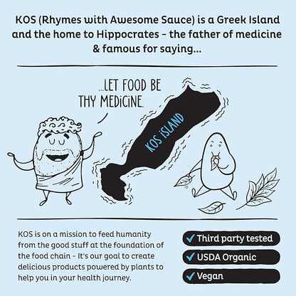 KOS Plant Based Protein Powder, Blueberry Muffin - Organic Pea Protein Superfood with Spirulina and Immune Support Blend. Soy, Gluten, Dairy Free - Vegan Meal Replacement for Women & Men - 15 Servings