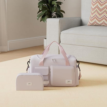 FIORETTO Women's Gym Duffle Bag with Shoes Compartment, 37L Capacity, Ideal for Travel, Gym, Sports, Duffel, Weekender