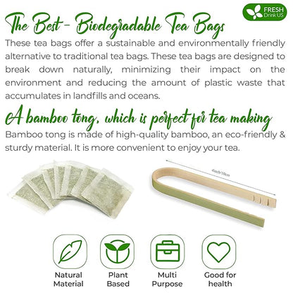 FreshDrinkUS, Premium 45 Spearmint Tea Bags, 100% Natural Spearmint Leaves. Loose Leaf Spearmint Herbal Tea. Spearmint Leaf Tea. No Sugar, No Caffeine, No Gluten, Vegan.