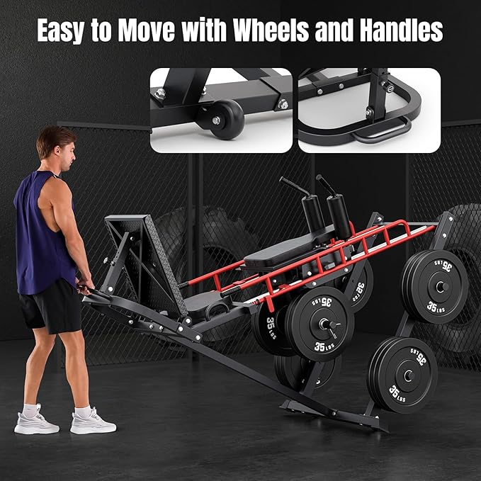 Dripex Leg Press Machine, Leg Press Machines for Home Gym, Professional Leg Press Hack Squat Machine Combo with 4 Weight Plate Storage Holders for Full Lower Body Workout