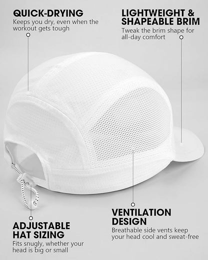 GXCROR Performance Baseball Cap for Men & Women - UPF 50+ Running Hat, Lightweight Quick-Dry Sports Hat for Golf, Hiking, Gym