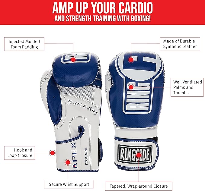 Ringside Apex Bag Gloves, IMF-Tech Boxing Gloves with Secure Wrist Support, Synthetic Boxing Gloves for Men and Women