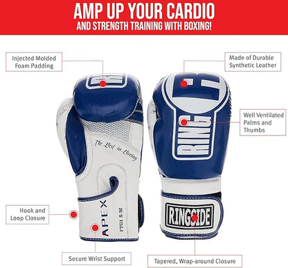 Ringside Apex Bag Gloves, IMF-Tech Boxing Gloves with Secure Wrist Support, Synthetic Boxing Gloves for Men and Women