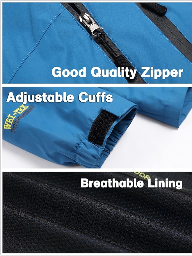 GIISAM Mens Windproof Jacket Waterproof Lightweight Mountain Sport Jacket for Men Hooded Windbreaker Raincoat