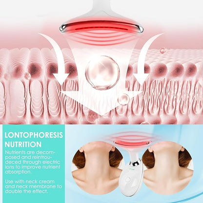 Facial Massager Red-Light-Therapy-for-Face and Neck, Face 𝖲 culpting Wand with 7 Color (Light White)