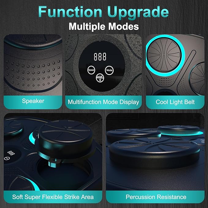 2025 New Model Smart Music Boxing Machine for Adults and Kids, Training Machine with LED Electronic Wall Mounted, Home Indoor Workout Equipment with Premium Boxing Gloves