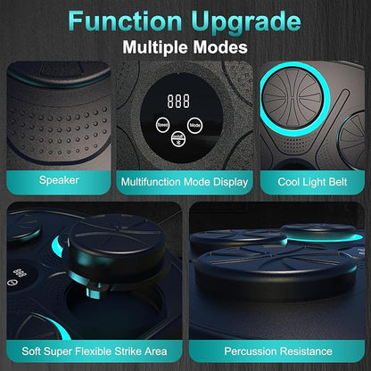 2025 New Model Smart Music Boxing Machine for Adults and Kids, Training Machine with LED Electronic Wall Mounted, Home Indoor Workout Equipment with Premium Boxing Gloves