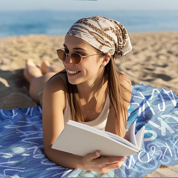 JML Personalized Beach Towel with Name, Custom Beach Towel with Name, Customized Microfiber Pool Towel, Quick Dry & Absorbent Swim Towel for Adult,Anniversary, Birthday, Summer Holiday,Vacation