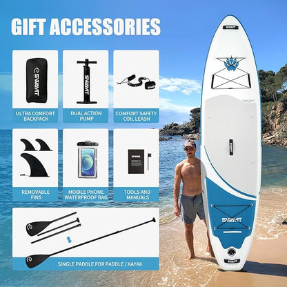 Inflatable Stand Up Paddle Board – Durable SUP for Adults & Youth,33" Wide Blow Up Paddle Board with Paddle, Pump, Backpack,Leash – All Around Stable for All Skill Levels, Carries up to 450 lbs