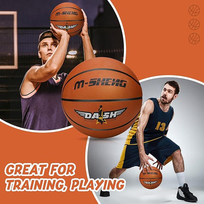 Jerify 12 Pieces Basketballs Bulk Official Size 7 Rubber Basketballs 29.5 Rubber Inflatable Basketballs with Pump Indoor Outdoor Basketballs Bulk Standard Basketball for Training and Play