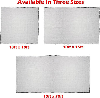 10ft, 15ft, 25ft Sports Practice Netting Sturdy Net Hitting Throwing Pitching Net 150LB Impact Hit Tested Nylon Mesh Netting for Golf, Baseball, Softball, Hockey, Soccer, LAX