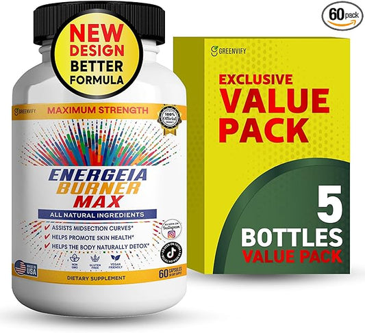 Energeia Burner Max, Natural Supplement, 60 Capsules, All Natural Ingredients, Vegan, Gluten Free (5)