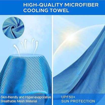 Sukeen Cooling Towel (40"x12"), Ice Towel Sets,Soft Breathable Chilly Towel,Microfiber Towel for Yoga,Sport,Running,Gym,Workout,Camping,Fitness,Workout & More Activities, 8 Pack