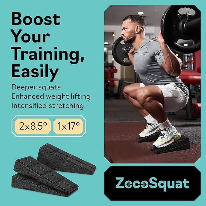Squat Wedge - Squat Wedge Block 520 LBS Weight Capacity - Slant Board for Calf Stretching - Calf Stretcher Slant Board - yoga blocks