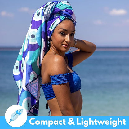 ECCOSOPHY Microfiber Beach Towel - Sand Free Towels are Quick Dry, Light Weight, Super Absorbent - Perfect Pool, Travel, Cruise, Camping Essentials - Oversized Extra Large for Adults 71x35 in