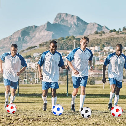 Jenaai 24 Pcs Operation Christmas Deflated Soccer Balls with Pump Bulk Official Size Soccer Ball for Teen Adult Kid Indoor Outdoor Outside Sport Training Party Gift Christian Charity Donation