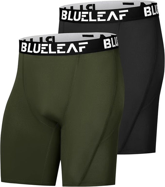 Blueleaf Men's Compression Shorts Sports Running Spandex Shorts Performance Athletic Workout Base Layer Underwear