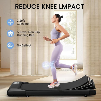 SupeRun Walking Pad, Under Desk Treadmill, 3 in 1 Portable Treadmill with Remote Control LED Display, 2.5 HP Quiet Walking Jogging Machine for Office Home Use, 300 Lbs Capacity