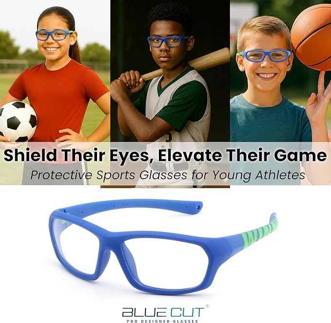 BLUE CUT Sports Protection Goggles, Anti-Fog Lenses Safety Glasses for Basketball, Pickleball and All Outdoor Sports
