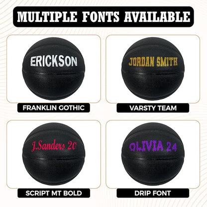 HAMMET Personalized Basketball – Customized Basketball with Your Name or Text – Multiple Colors, Fonts & Designs Available – Durable for Indoor and Outdoor - Ideal Gift for Son, Daughter, Boy or Girl