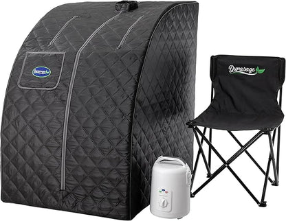 Durasage Lightweight Portable Personal Steam Sauna Spa for Relaxation at Home, 60 Minute Timer, 800 Watt Steam Generator, Chair Included (Black)