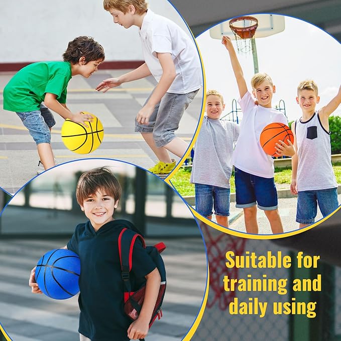 Jerify 12 Pack Official Size Rubber Basketballs for Kids Child Junior Youth Indoor Outdoor Sports Basket Balls with Pump Back to School Student Gifts Operation Christmas Bulk Items