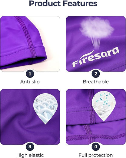 Firesara Fabric Swim Cap, High Elasticity Swimming Cap Keeps Hair Clean Breathable Fit Both Long Hair Short Hair, Swim Caps Woman Girls Men Kids One Size Hat