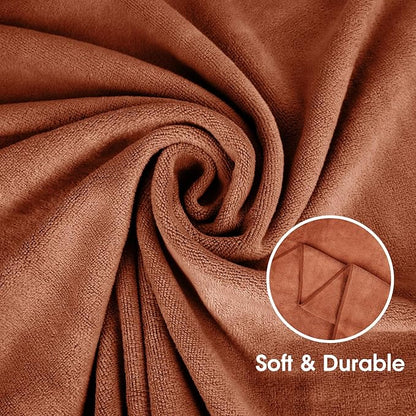 JML Microfiber Towels, Bath Towel Sets (6 Pack, 27" x 55") - Extra Absorbent, Fast Drying, Multipurpose for Bath, Swimming, Fitness, Sports, Yoga, Blue/Brown/Purple