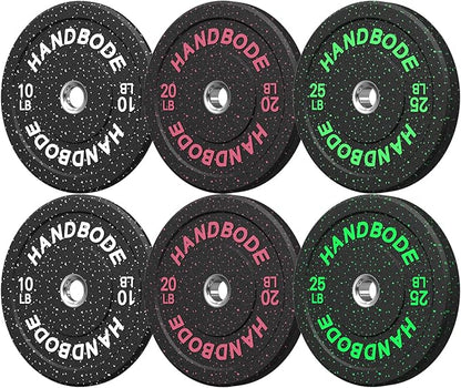 2-Inch Bumper Plates High Bounce, Olympic Weight Plate Set 45/100/160/190/260/300lb, Barbell Weight Plates Set for Home Gym, Colored Weights Rubber Strength Training Plate for Weight Lifting