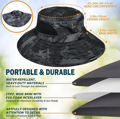 EINSKEY Wide Brim Sun Hat, UPF 50+ UV Protection Waterproof Packable Bucket Hat for Men & Women, Fishing Hiking Beach Garden