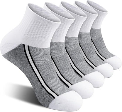 Gonii men ankle socks for men athletic running Cushion Quarter Socks 5 Pairs