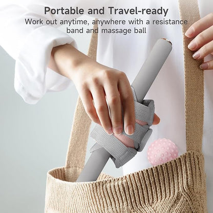 Fabric Resistance Band with Handles, 120lb Full-Body Excercise Band, Non-Slip Elastic Bands for Strength Muscle Training, Stretch Band Workout Equipment for Leg Arm Chest Core Wrist Ankle