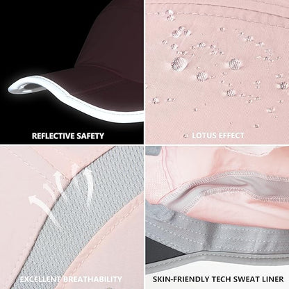 GADIEMKENSD Reflective Folding Outdoor Hat Unstructured Design UPF 50+ Sun Protection Sport Hats for Womens and Mens