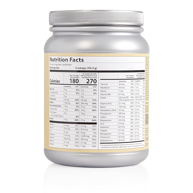 GoTrim Nutrition Shakes - Creamy Vanilla, High Protein, Meal Replacement Shake with 19g Protein & 10g Fiber, Ready to Drink, Gluten-Free, No Added Sugar, 14 Servings