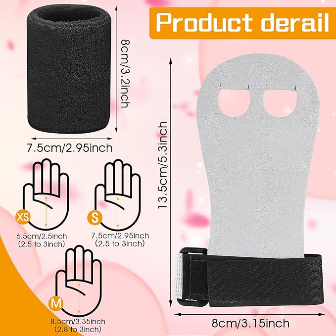 2 Gymnastics Grips Wristbands Sets for Girls Youth Kids