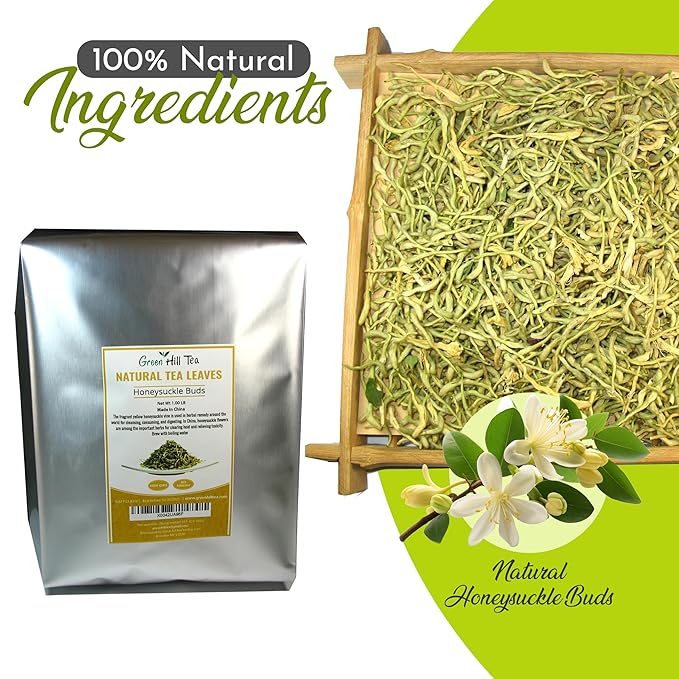 Greenhilltea traditional health herbs, Honey suckle dried herbal tea honeysuckle 16 OZ
