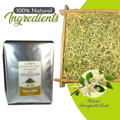 Greenhilltea traditional health herbs, Honey suckle dried herbal tea honeysuckle 16 OZ