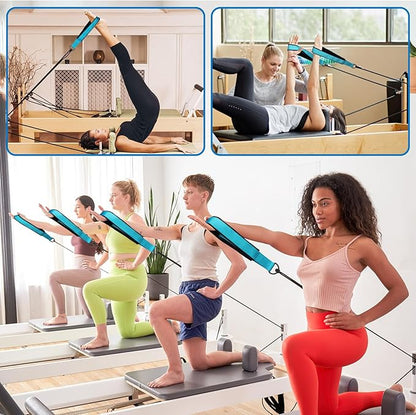 TOBWOLF Pilates Straps - Double Loop D-Ring Straps for Reformer, Padded, Home Gym Workout