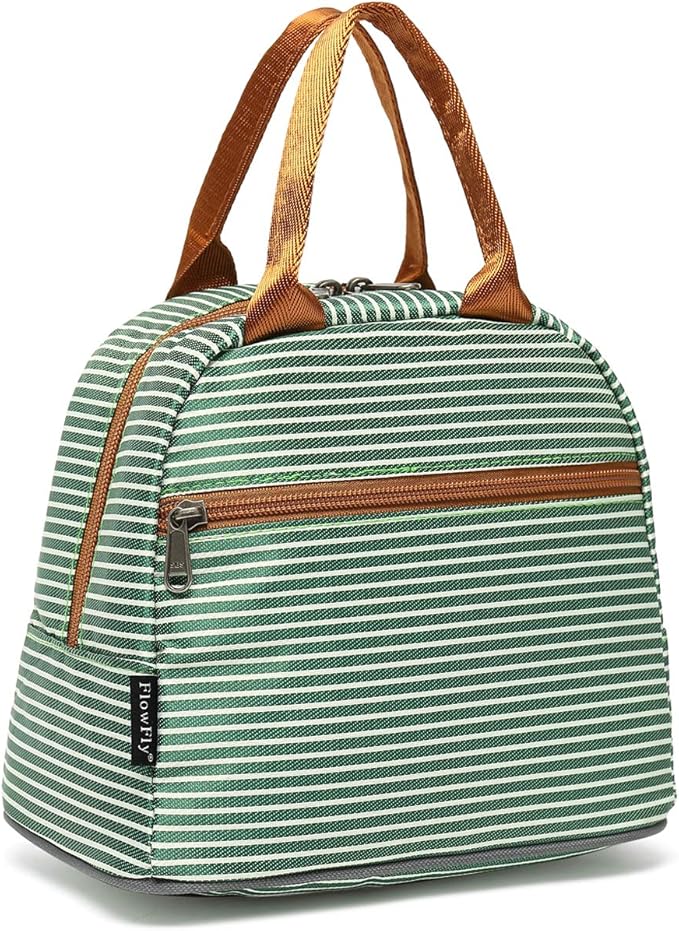 FlowFly Insulated Lunch Cooler Bag - Tote Bag Organizer for Women/Men, Green