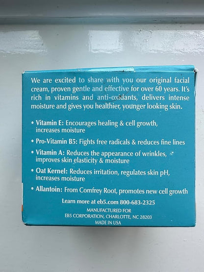 eb5 Intense Moisture Anti Aging Moisturizer Face and Neck Cream- Tone & Tighten Skin with Retinol, Fade Fine Lines and Wrinkles with Vitamin E, A and B5-4oz