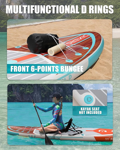 Inflatable Stand Up Paddle Board with SUP Accessories, Anti-Slip EVA Deck, 11'*33" Inflatable Paddle Boards for Adults & Youth of All Skill Levels
