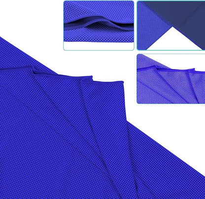 Biange Cooling Towel (Pack of 20, 40"x12") with Pouches for Sports, Workout, Fitness, Gym, Yoga, Golf, Pilates, Travel, Camping & More
