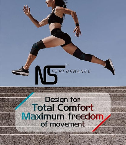 1V5 Performance Knee Support Compression Sleeve for Men & Women - Premium Recovery & Compression Sleeve for Weightlifting, Gym, Workout, Sport, Meniscus Tear, Arthritis - Please Check Sizing Chart
